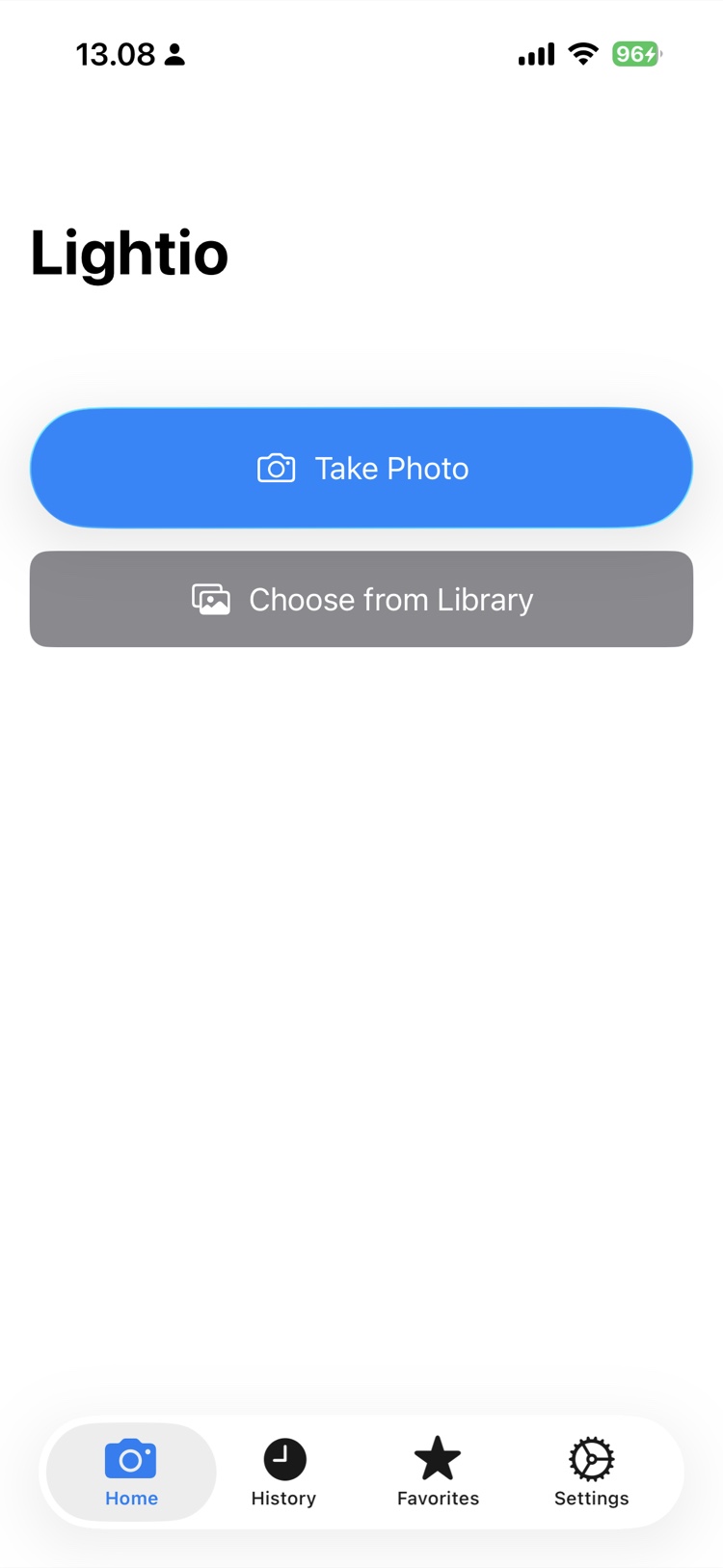 Lightio camera view — point at an everyday object to begin