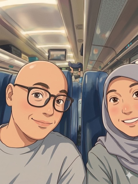 Caricature of Yogie and Ami, the creators of Lightio